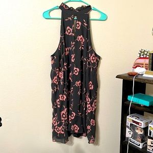Grey and pink flower dress